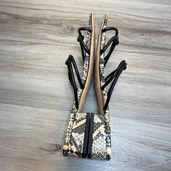 Sam Edelman Women Knotted Strap Slide Sandals Jay Size US 9M Black Snake Print - Picture 4 of 8